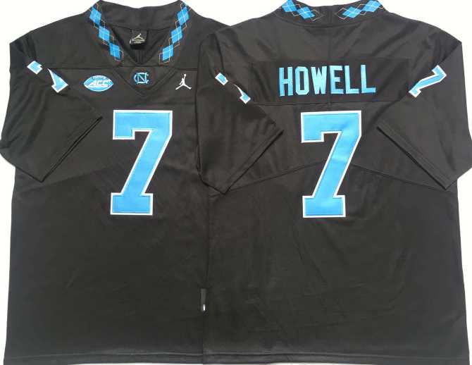 North Carolina Tar Heels 7 Sam Howell Black College Football Jersey
